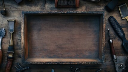 Wooden Box with Tools