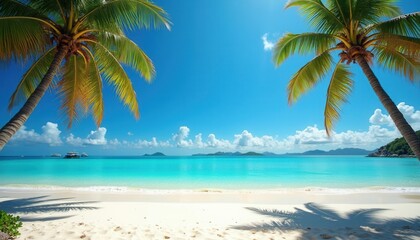 beach with palm trees