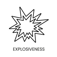 Explosive hazard line icon vector with editable stroke