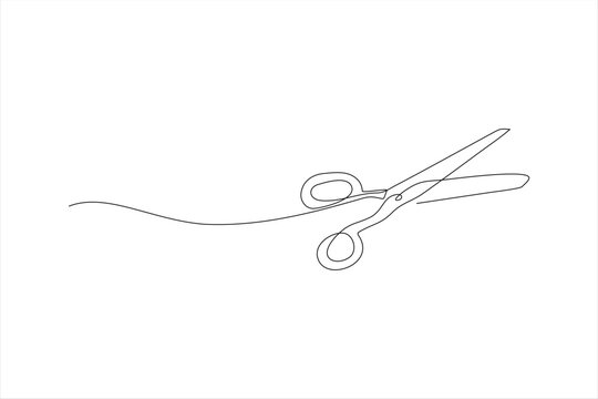 recommend clip art: scissors cut continuous line vector illustration