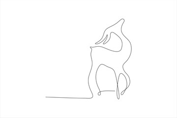 deer continuous line vector illustration