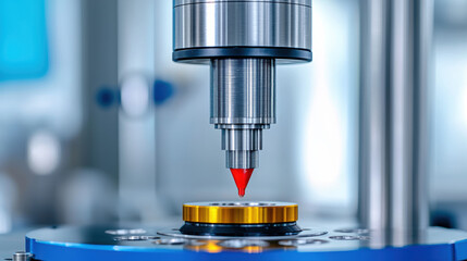 Hightech machine testing the tensile strength of a material, stress testing, product endurance validation