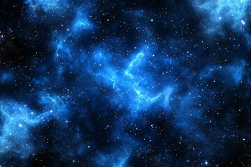 Fototapeta premium Cosmic Nebula in Blue Hues