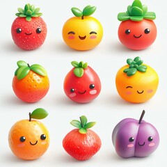 Whimsical and Colorful Fruit Characters Bringing Joy and Playfulness to Your Day