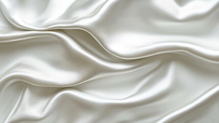 Obraz premium Elegant White Satin Fabric: A Luxurious Texture for Fashion and Home Decor