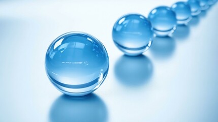 Captivating Blue Spheres: Abstract Reflections and Minimalist Design in Science