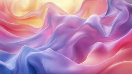 Obraz premium Soft abstract waves of pastel gradients blending harmoniously create serene atmosphere