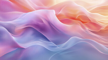 Fototapeta premium Soft abstract waves of pastel gradients blending harmoniously in serene composition