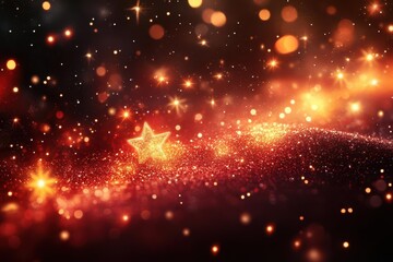 Fototapeta premium mesmerizing christmas bokeh background shimmering red and gold lights dreamy soft focus festive warmth and magic