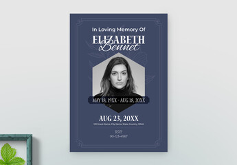 Memorial Event Funeral Program Obituary Flyer Template