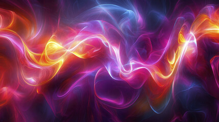 Fototapeta premium Vibrant abstract digital composition with swirling neon colors creates mesmerizing effect