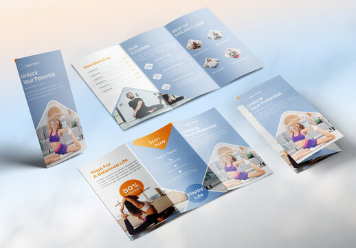 Yoga Club Trifold Brochure Design