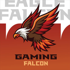 Falcon Eagle logo type mascot vector illustration. Illustrated Classic Eagle Logo as a Vector Graphic and Mascot. Illustration E-Sport Gaming Teams.