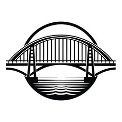 Bridge Silhouette Icon Vector Design Modern Style