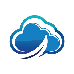 Cloud computing logo icon modern abstract network vector concept