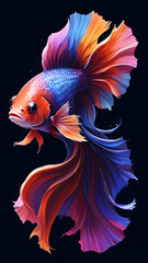 Fototapeta premium A vibrant smartphone background with vibrant colours fish. Also useful for social story posts