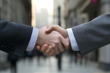 Business Handshake in Urban Setting