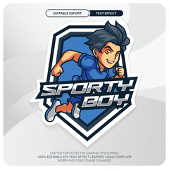 Sporty Boy Mascot Logo for Esports and Sports Clubs