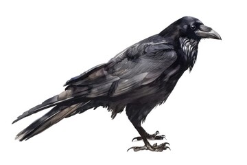 Obraz premium Watercolor dark academia sraven animal bird crow.