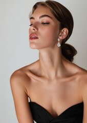 Obraz premium Diamond earrings photography woman accessories.