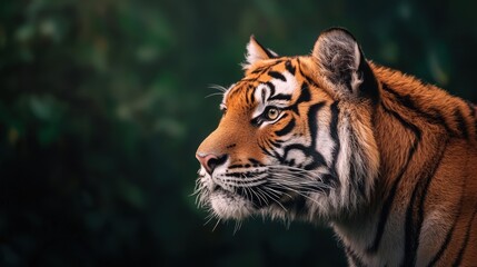 Fototapeta premium A tiger is staring at the camera with its eyes wide open