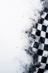 abstract checkered flag design with dust particles