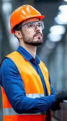 Fototapeta premium Worker using a laser scanner to check product dimensions, laser inspection, cuttingedge quality control