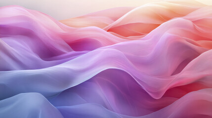 Obraz premium Soft pastel waves create serene and calming atmosphere in this abstract design