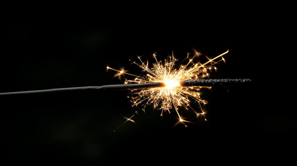 New Year's festive sparkler at night.