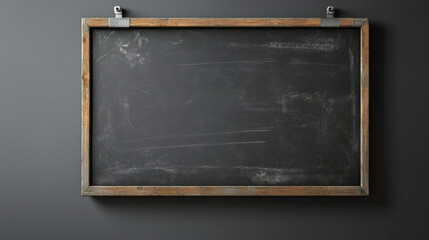 blank blackboard, hanging on black wall, Ai generated images