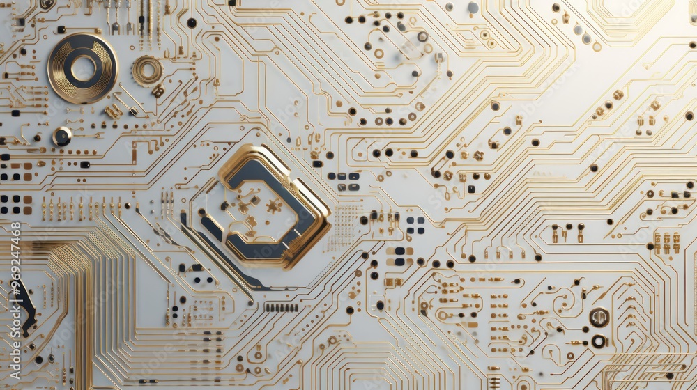Aufkleber close up of circuit board background. neural network ai generated art
