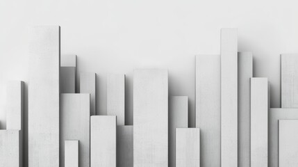 A monochrome Neo-Brutalist cityscape with sharp angles and repetitive, heavy forms