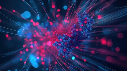 Abstract depiction of molecular structures with vibrant colors representing scientific concepts.