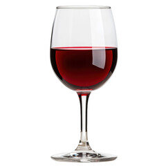 A beautiful red wine glass filled with rich red wine, showcasing its elegant shape and clarity. Perfect for sophisticated dining experience or cozy evening. 
