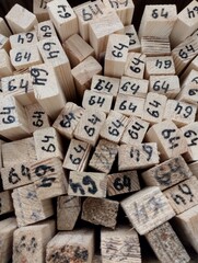 wooden bars and beams, lumber, hardware store, wooden rail