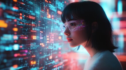 Smart AI-driven personal assistants for managing everyday tasks: A holographic personal assistant helping a person organize their day.