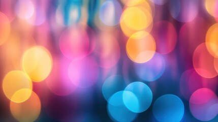 Obraz premium A vibrant, blurred background featuring colorful bokeh lights for artistic or decorative use.