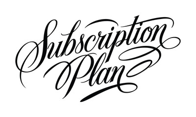 Subscription Plan Script Typography Vector Design - Elegant Handwritten Lettering Artwork