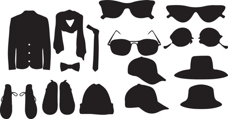 set of clothes and accessories