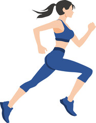 Obraz premium ランニングする女性のイラスト