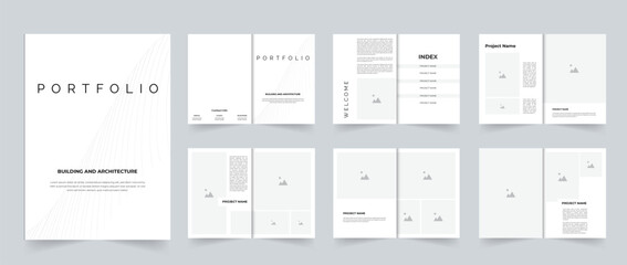 Modern Architectural portfolio interior portfolio or real estate portfolio brochure A4 standard size portfolio