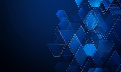 Obraz premium 3D blue geometric pattern layers serve as a stylish and cool wallpaper or background for modern tastes 