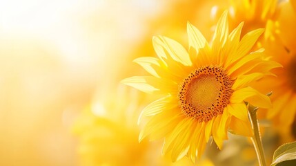 Obraz premium A bright yellow gradient background with a soft transition from sunflower yellow to a light pastel yellow, perfect for cheerful designs.