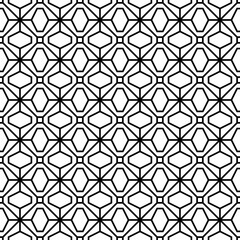 Seamless black and white geometric pattern consisting of connected lines. Suitable for various creative projects or decorative elements.