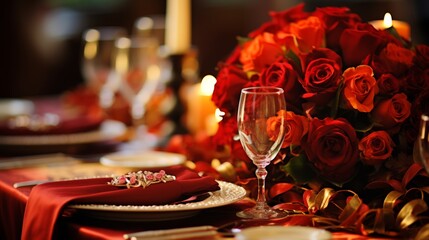 Elegant new year s eve dinner table set with festive decor and exquisite culinary delights