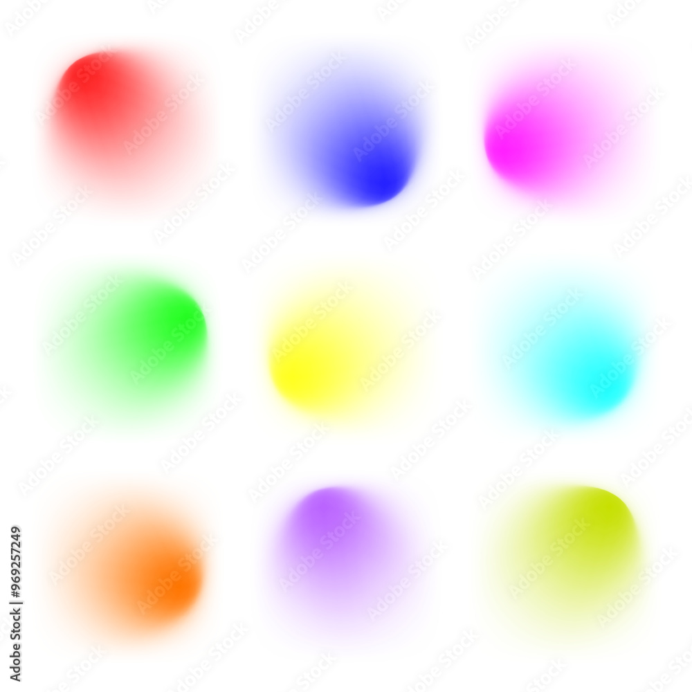 Leinwandbilder gradient color round vector background set. blob effect