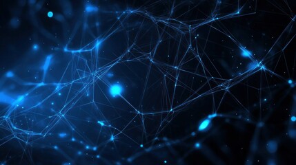 Abstract digital network illustration with glowing nodes and connections.