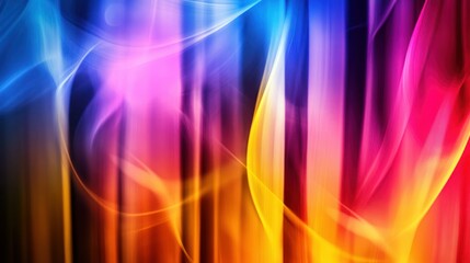 A vibrant abstract background with flowing colors and light effects.