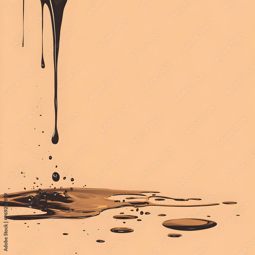 Poster abstract art featuring dripping liquid on a textured background, creating a mesmerizing visual impac