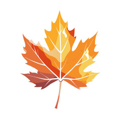 Fototapeta premium A vibrant, stylized maple leaf in shades of orange and yellow, symbolizing autumn's beauty.